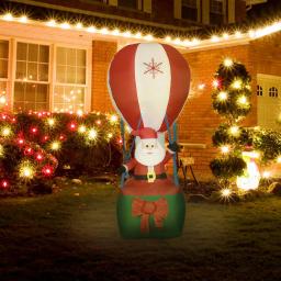 Luxen Home 9 ft. Santa in Hot Air Balloon Inflatable with LED Lights thumbnail 12