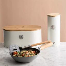 Typhoon Living Cream 7.7 Qt. Bread Bin with Sustainable Bamboo Lid thumbnail 3
