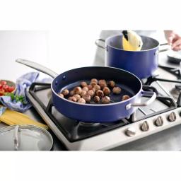 Blue Diamond 5 Qt. Aluminum Ceramic Nonstick Saute Pan with Glass Lid, Blue thumbnail 3