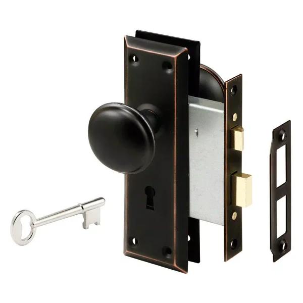 Prime-Line Classic Bronze Steel Interior Door Lock Set - Antique Style Passage Knob