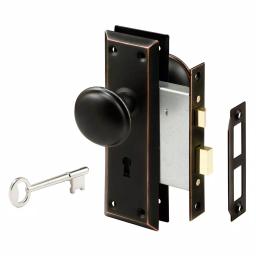 Prime-Line Classic Bronze Steel Interior Door Lock Set - Antique Style Passage Knob thumbnail 1