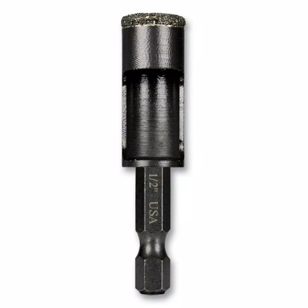Montana Brand 1/2 in. High Speed Steel Diamond Tile Drill Bit with 1/4 in. Hex Shank