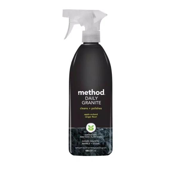 Method Daily Granite Cleaning and Polishing Spray, 28 oz. - Plant-Based Stone, Marble, and Granite Cleaner