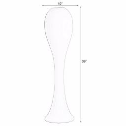 Uniquewise 39 in. White Modern Fiberglass Tall Floor Vase - Unique Oval Design thumbnail 6