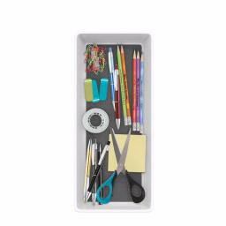 Lavish Home White Plastic Drawer Organizer Tray with Non-Slip Rubber Liner thumbnail 3