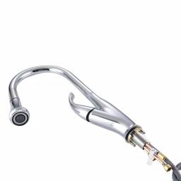 Vanity Art Chrome Single-Handle Pull-Down Kitchen Faucet with 360 Degree Swivel Spout thumbnail 7