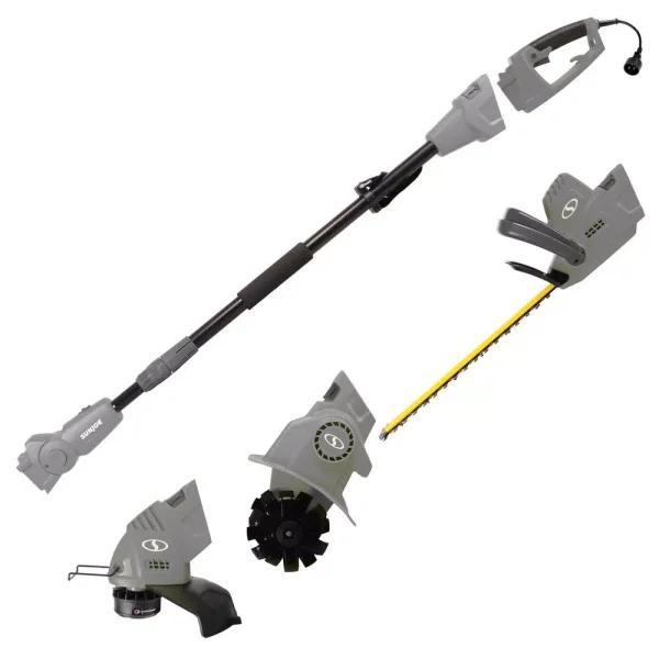 Sun Joe 4.5 Amp Electric Multi-Tool Lawn Care System with String Trimmer, Hedge Trimmer, and Tiller