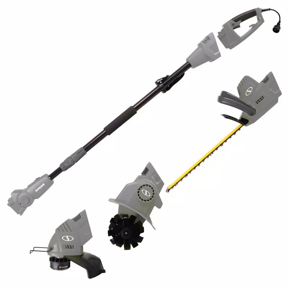 Sun Joe 4.5 Amp Electric Multi-Tool Lawn Care System with String Trimmer, Hedge Trimmer, and Tiller