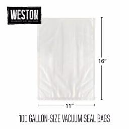 Weston 11 x 16 in. Heavy Duty Vacuum Sealer Bags, 3.0 Mil Thick, 100-Pack thumbnail 2