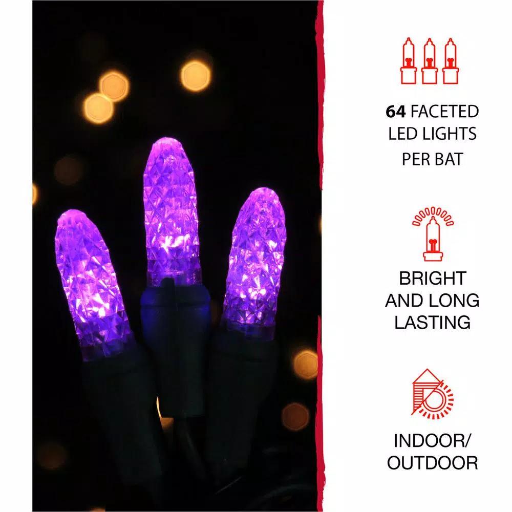 Haunted Hill Farm Flying Bats LED Halloween Window Lights, Set of 2