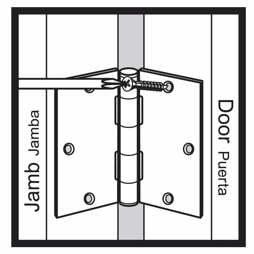 Everbilt 4 in. Matte Black Square Corner Smooth Action Butt Door Hinge, 3-Pack