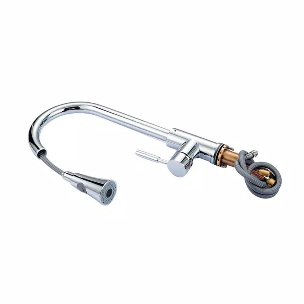Vanity Art Single-Handle Pull-Down Kitchen Faucet with Sprayer Wand, Chrome Finish