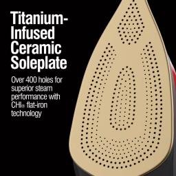 CHI Retractable Cord Steam Iron with Titanium-Infused Ceramic Soleplate, Gold thumbnail 2
