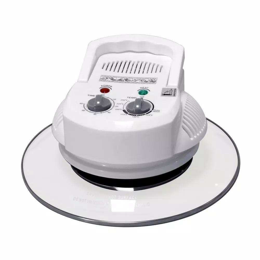 SPT 1300W White Countertop Convection Oven with Built-in Timer and Extender Ring