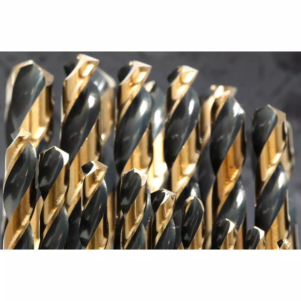 WEN 29-Piece HSS Jobber Drill Bit Set with Black Gold Finish and Carrying Case