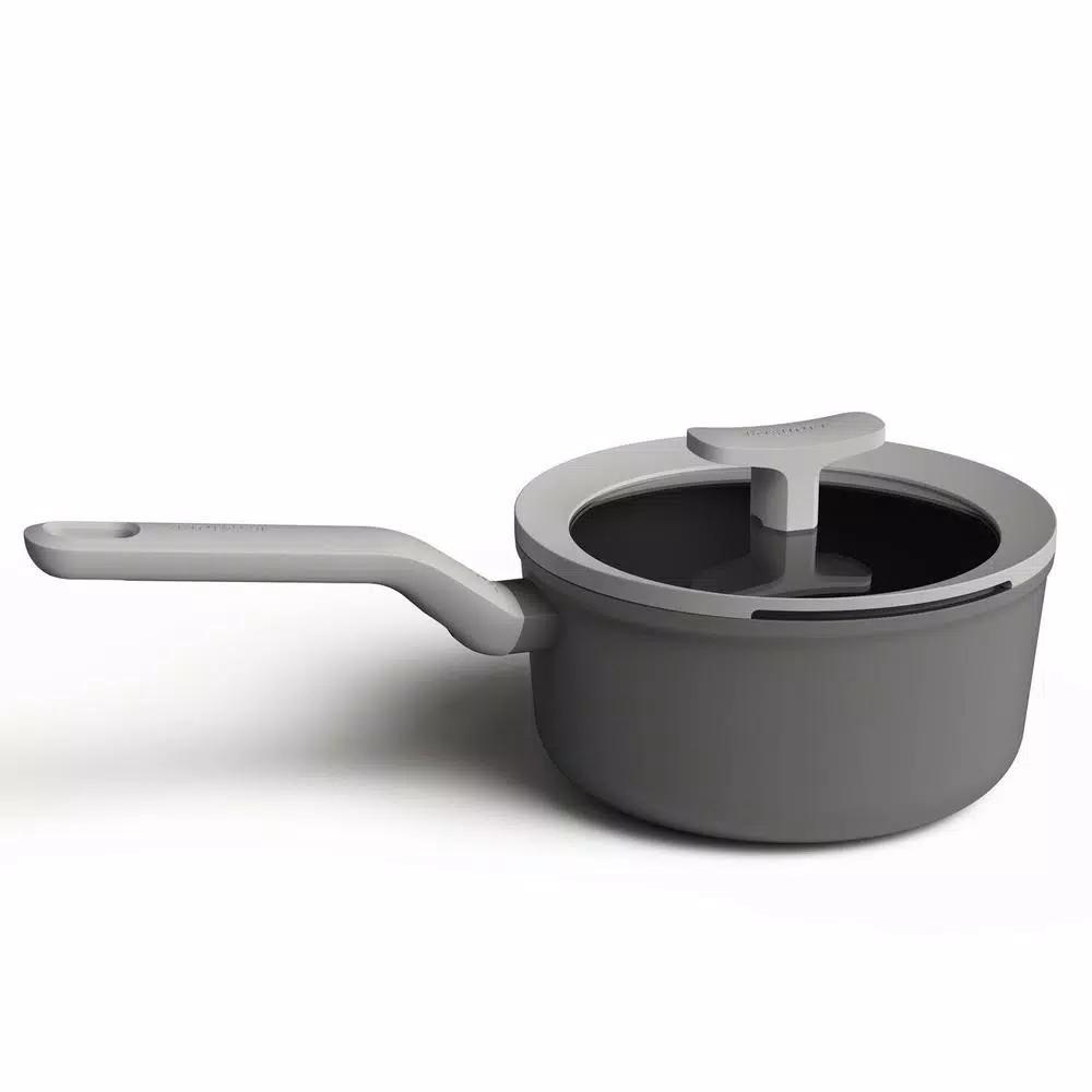BergHOFF Leo 2.1 qt. Aluminum Nonstick Saucepan with Glass Lid, Grey