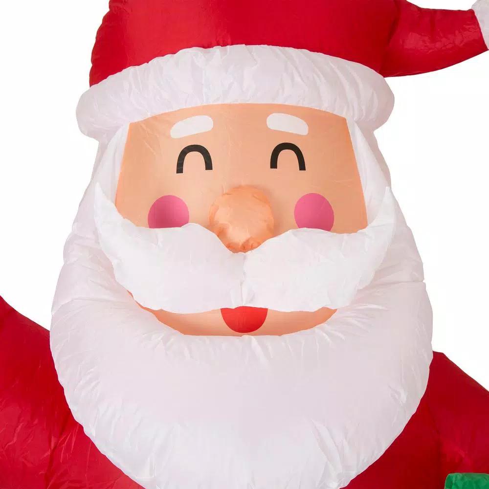 Glitzhome 12 ft. Lighted Inflatable Santa Claus Christmas Yard Decoration, Extra Large