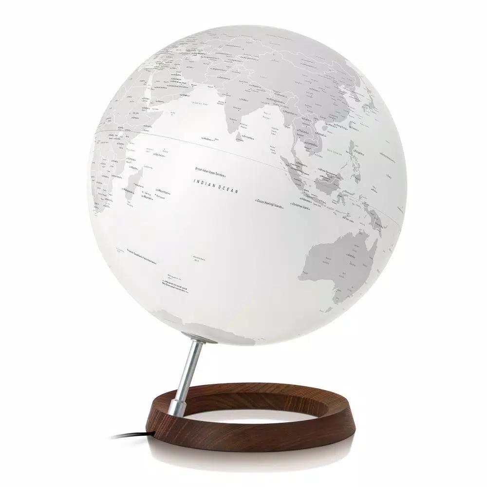 Waypoint Geographic Full Circle Reflection 12 in. Illuminated Desktop Globe with Wood Base and Aluminum Mount