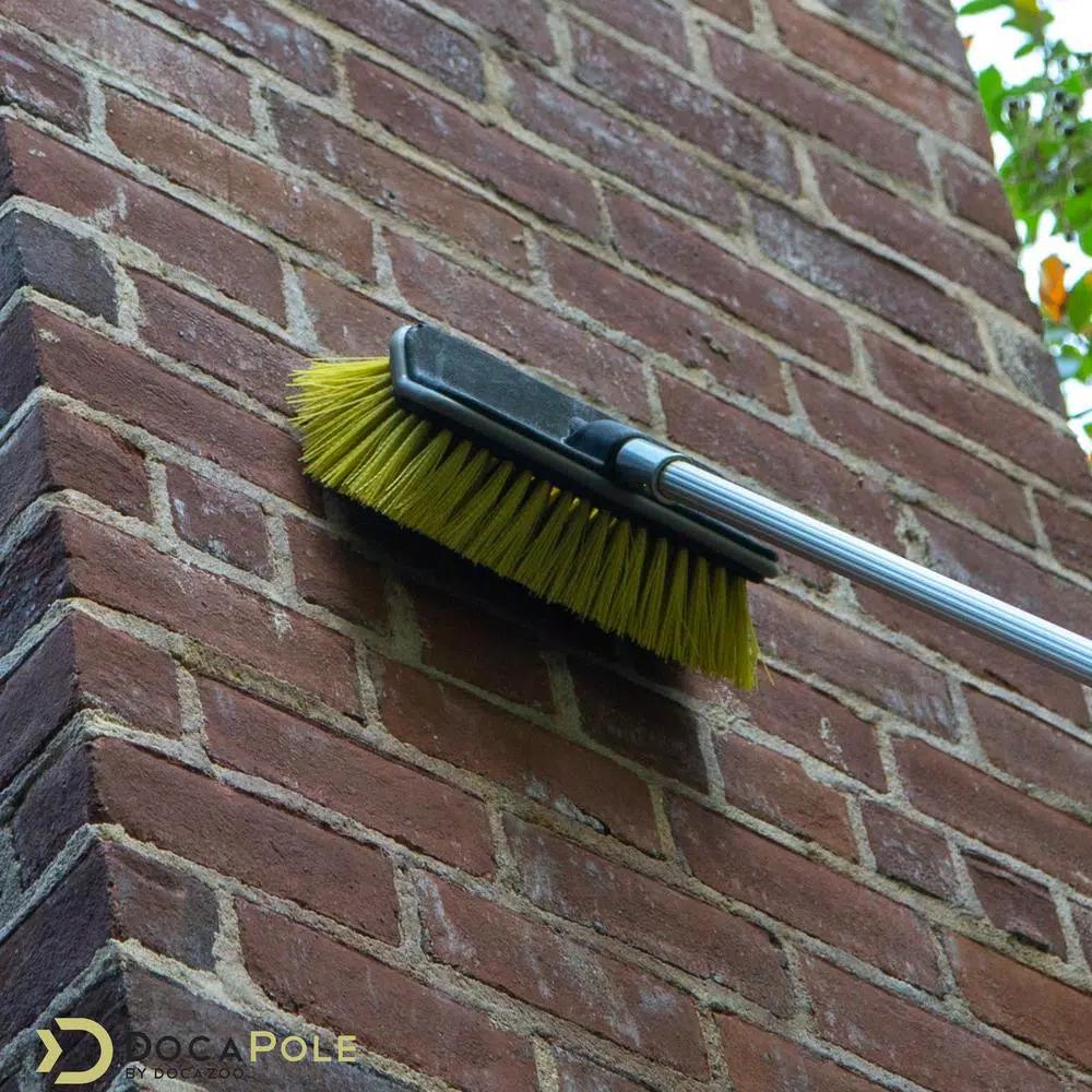 DocaPole Hard Bristle Scrub Brush Kit with 30 ft. Telescopic Extension Pole