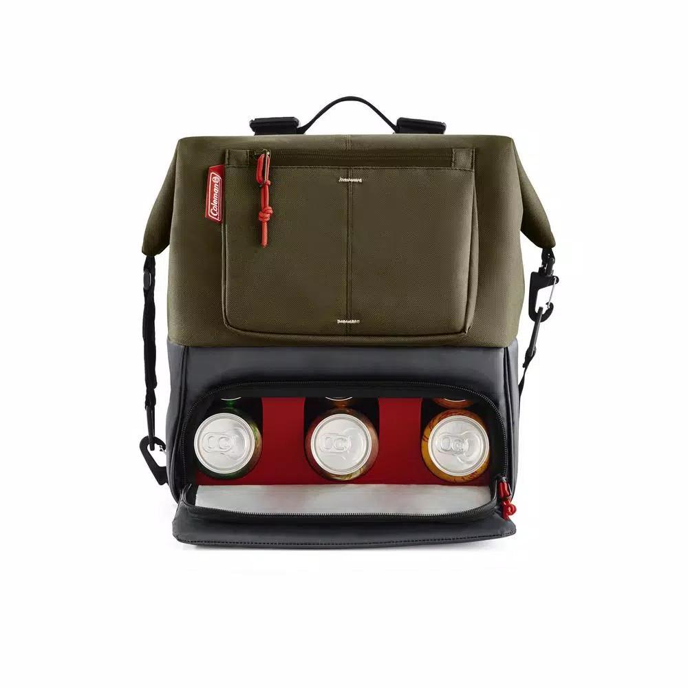 Coleman 4.5QT Convertible Can-Dispensing Backpack Cooler with Reusable Ice Packs, Olive