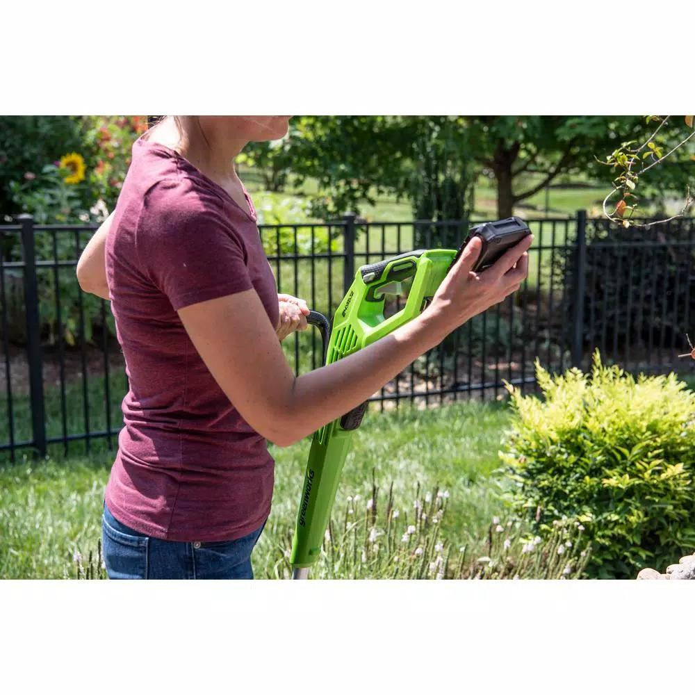 Greenworks 24V Cordless TORQDRIVE String Trimmer with 2.0 Ah Battery and Charger, 11 in. Cutting Path