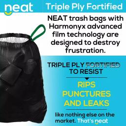 Unbranded Neat 30 Gallon Heavy Duty Black and White Trash Bags, 1.1 Mil, 120 Count thumbnail 2