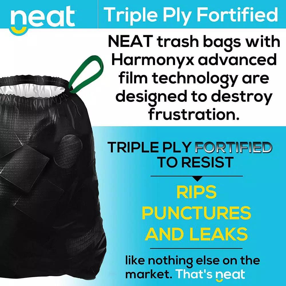 Unbranded Neat 30 Gallon Heavy Duty Black and White Trash Bags, 1.1 Mil, 120 Count
