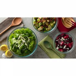 Pyrex 3-Piece Glass Mixing Bowl Set, Clear thumbnail 3