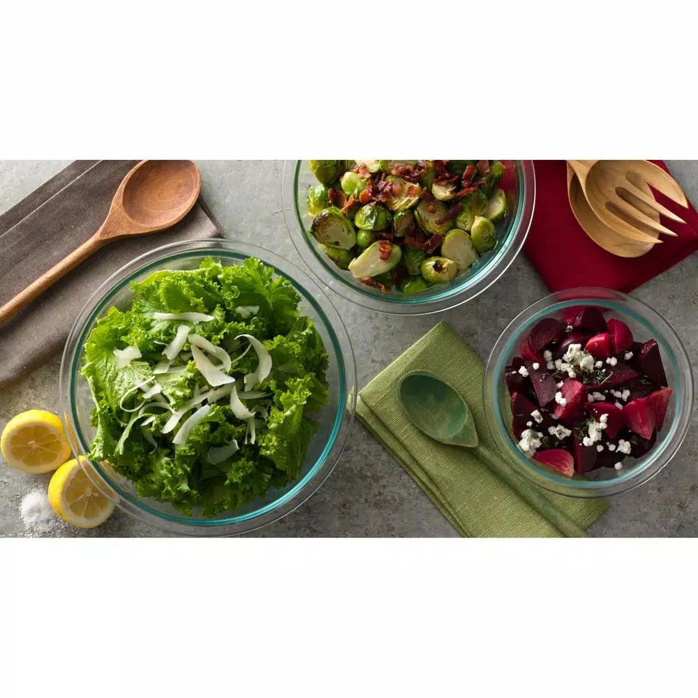 Pyrex 3-Piece Glass Mixing Bowl Set, Clear