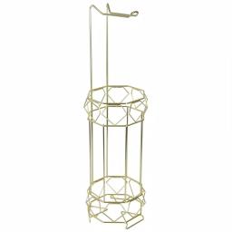 Home Basics Prism Freestanding Gold Toilet Paper Holder with Storage Base thumbnail 3