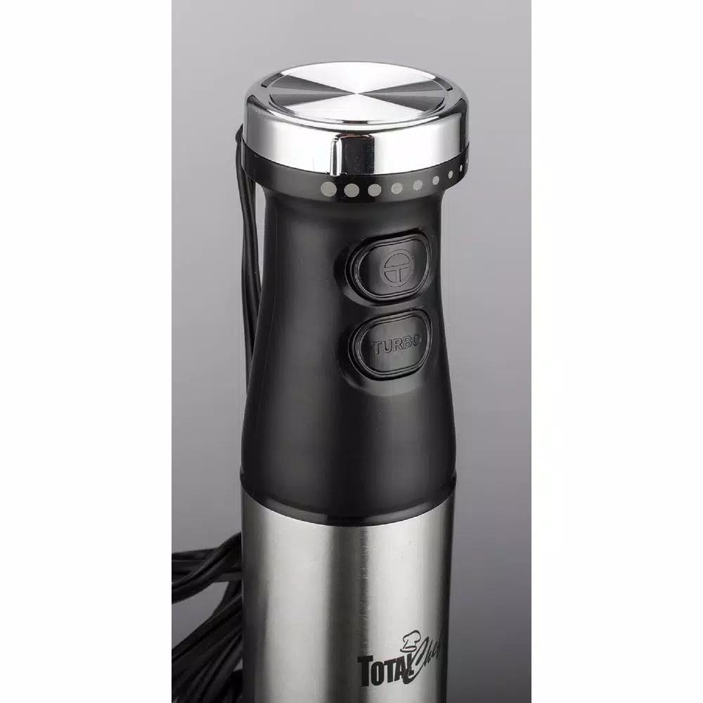 Total Chef 225-Watt Immersion Hand Blender with Turbo Boost, Silver/Black