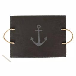 Cathy's Concepts Anchor Slate Serving Tray with Hemp Handles and Soapstone Chalk thumbnail 1