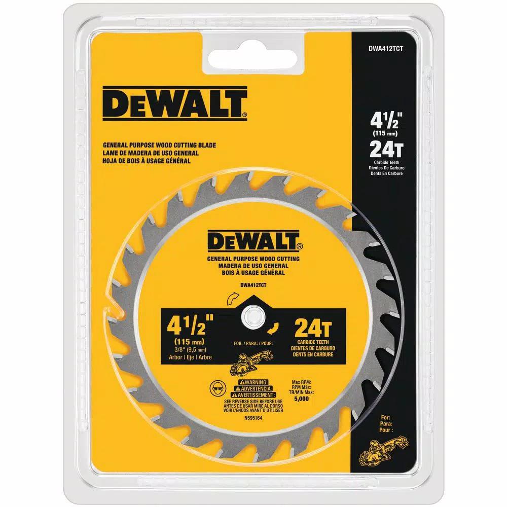 DEWALT Atomic 4-1/2 in. 24-Tooth Carbide Circular Saw Blade (5-Pack)