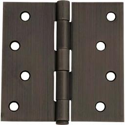 Design House 4 in. Square Corner Door Hinge, Oil Rubbed Bronze, 3-Pack thumbnail 1