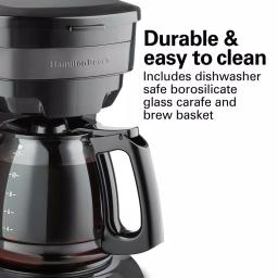 Hamilton Beach 12-Cup Programmable Drip Coffee Maker with Black Stainless Steel Accents thumbnail 7
