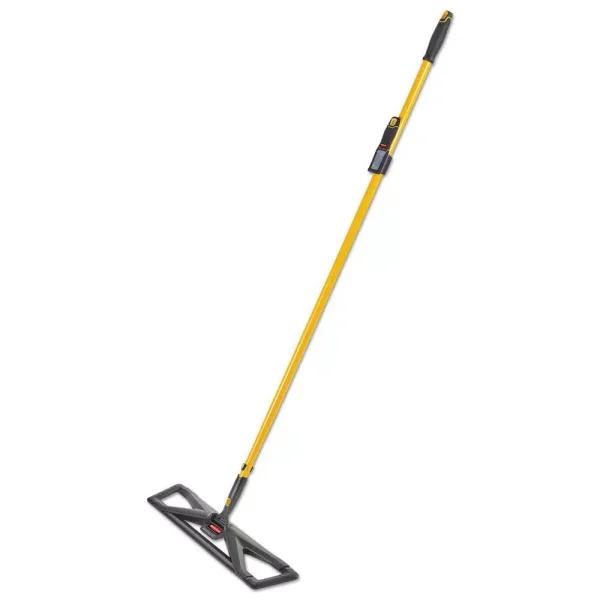 Rubbermaid Commercial Products Maximizer 24 in. Dust Mop Frame with Handle and Stainless Steel Scraper, Yellow/Black