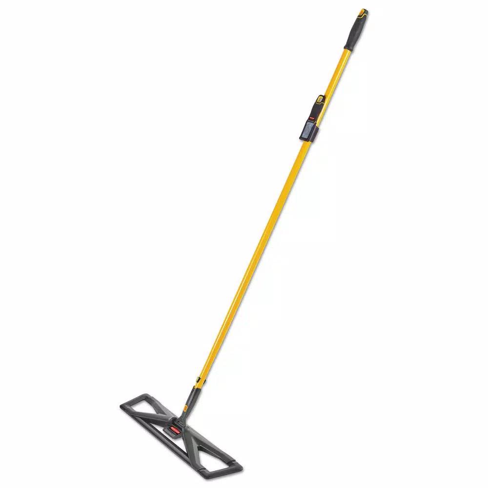 Rubbermaid Commercial Products Maximizer 24 in. Dust Mop Frame with Handle and Stainless Steel Scraper, Yellow/Black