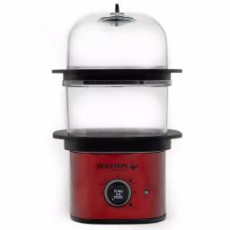 HOLSTEIN HOUSEWARES Holstein 2-Tier Egg Cooker, 8-Egg Capacity, Metallic Red and Black thumbnail 1