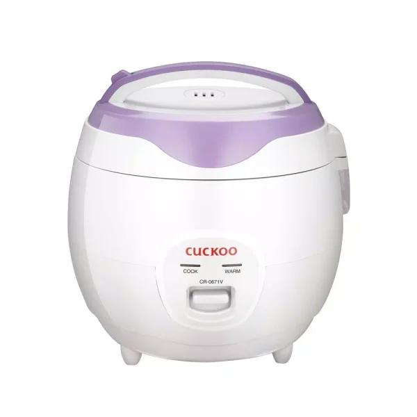 Cuckoo 6-Cup Electric Rice Cooker and Warmer, 3.2 Qt. Multi-Cooker with 3D Heating Technology, White/Purple