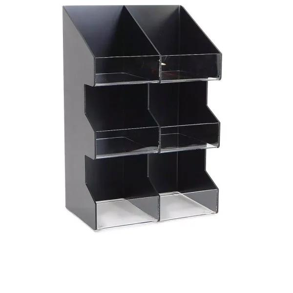 Unbranded 6-Section Black Vertical Countertop Lid and Condiment Organizer