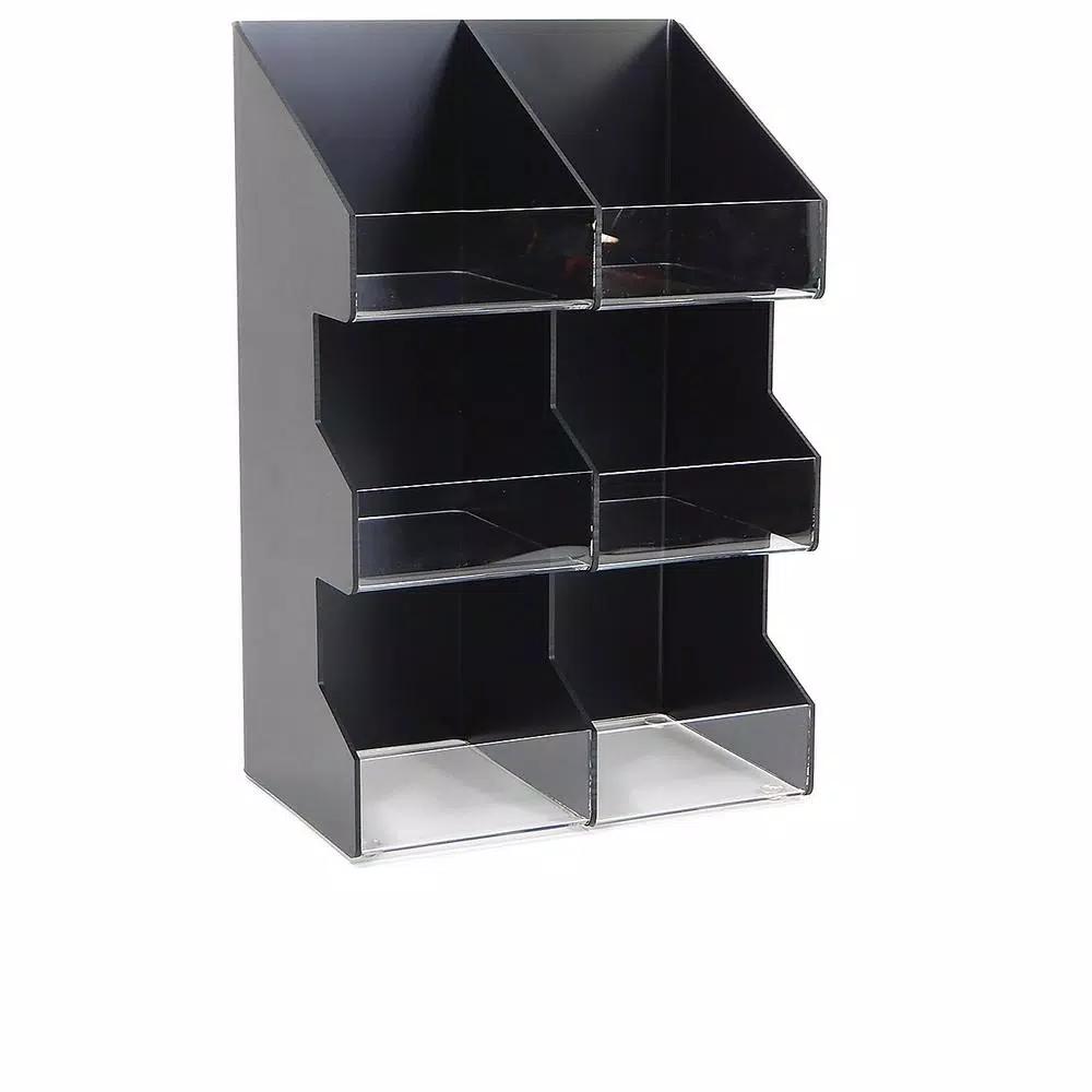 Unbranded 6-Section Black Vertical Countertop Lid and Condiment Organizer