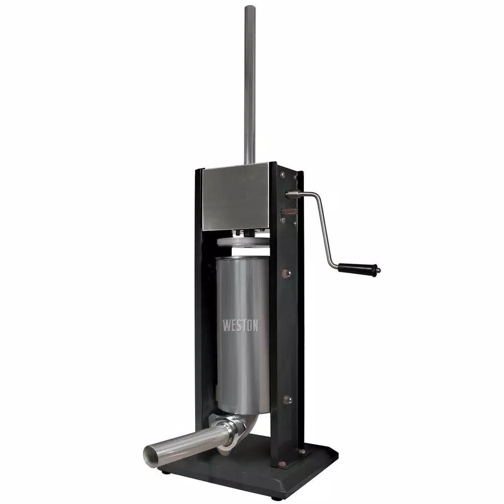 Weston 11 lb. Vertical Sausage Stuffer with Dual-Speed Gears and 4 Stainless Steel Funnels
