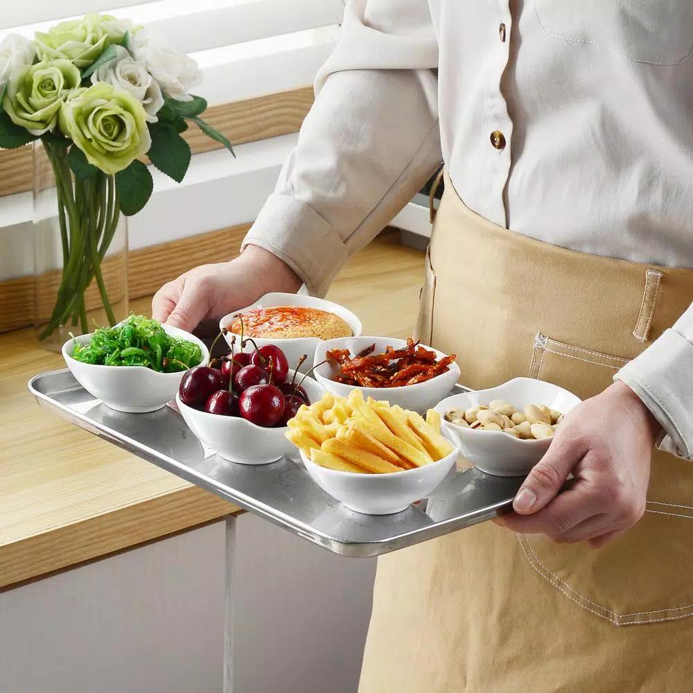 MALACASA 4.3 in. White Ceramic Ramekins Set of 12, Porcelain Souffle Dishes and Serving Bowls