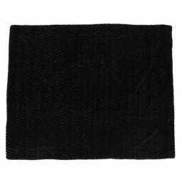 Noble House Toscana Black Faux Fur Throw Blanket, Modern Solid Pattern, 50 x 60 in. thumbnail 1