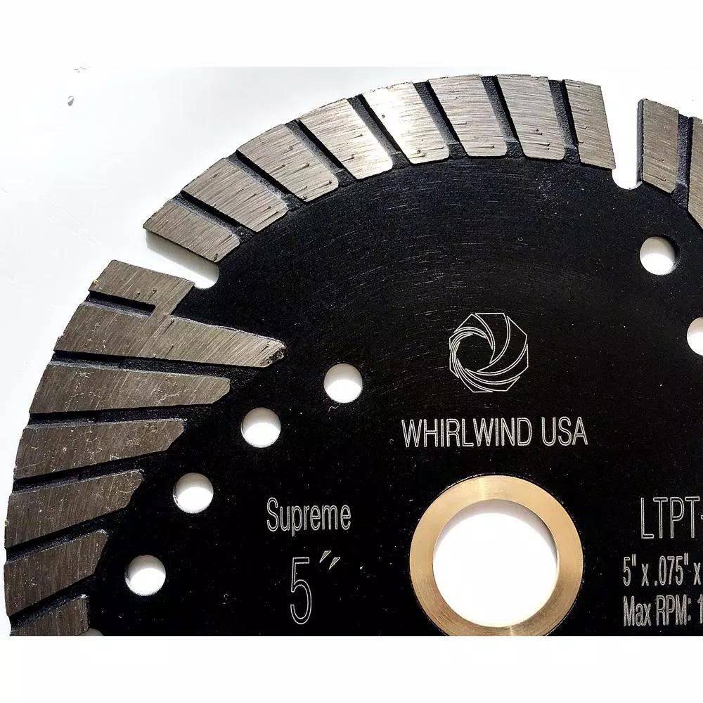 Whirlwind USA 5 in. Turbo Segmented Diamond Saw Blade for Granite, Marble, and Concrete