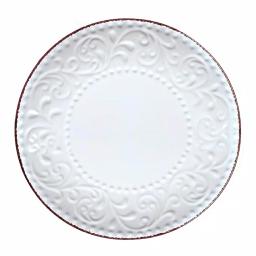 Lorren Home Trends Lorren Home 16-Piece White Stoneware Scroll Dinnerware Set, Service for 4 thumbnail 4