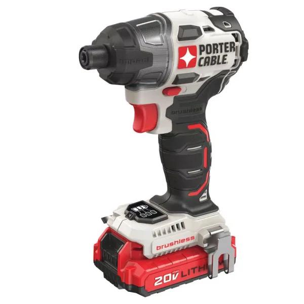 Porter-Cable 20V MAX Brushless Cordless 1/4 in. Impact Driver Kit with 2 1.5 Ah Batteries and Charger