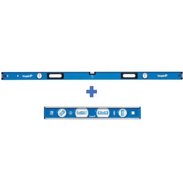 Empire e75 Series True Blue 72 in. Box Level and 12 in. Magnetic Tool Box Level Set