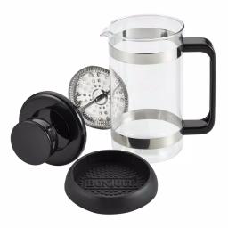 BonJour Coffee & Tea Riviera 8-Cup French Press with Coaster and Scoop, Black thumbnail 2