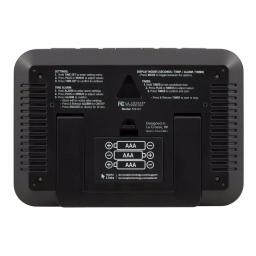 La Crosse Technology Modern Digital Wall Clock with Temperature Display, Countdown Timer, and Alarm - Black thumbnail 3